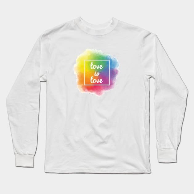 love is love rainbow brush Long Sleeve T-Shirt by Typography Dose